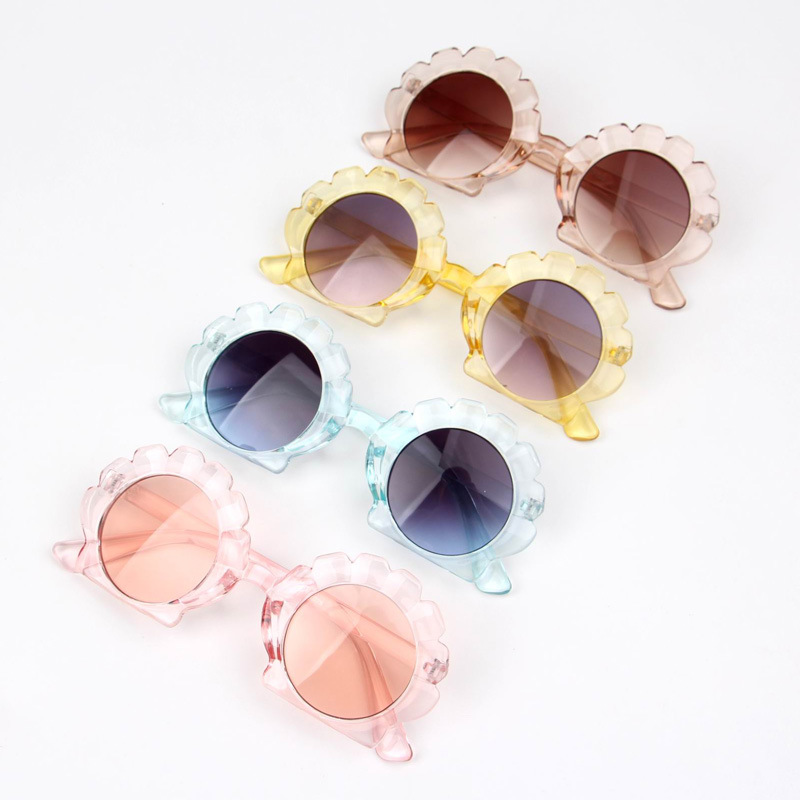 Shell Pattern Children Unisex Gender Vacation Shell UV400 Protection Resin Special-Shaped Mirror Full Frame Kids Sunglasses