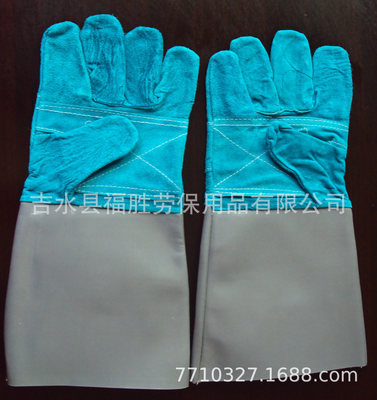 Factory wholesale 15 Variegated cowhide Fireproof foam Cuff Electric welding glove