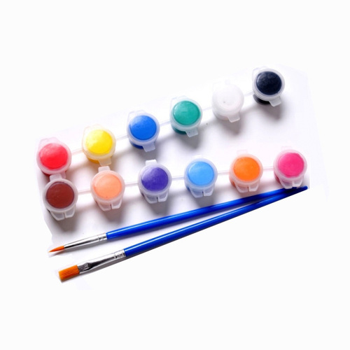 Children's acrylic paint 12 color set 6 conjoined kindergarten students art painting graffiti diy gypsum paint strips