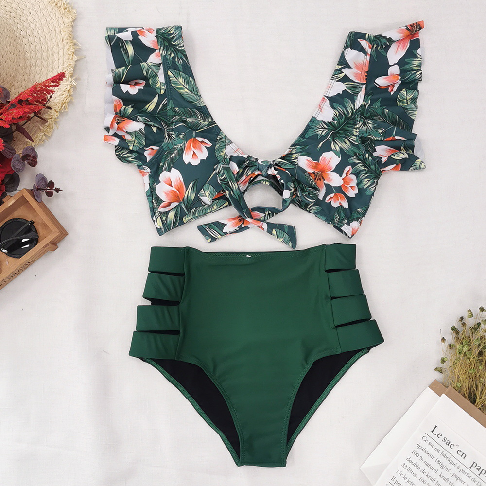Stretchy Elasticity 2 Piece Set Quantity Women's Ditsy Floral 2 Piece Set Bikinis