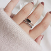 Retro fashionable universal ring, silver 925 sample, Korean style, on index finger