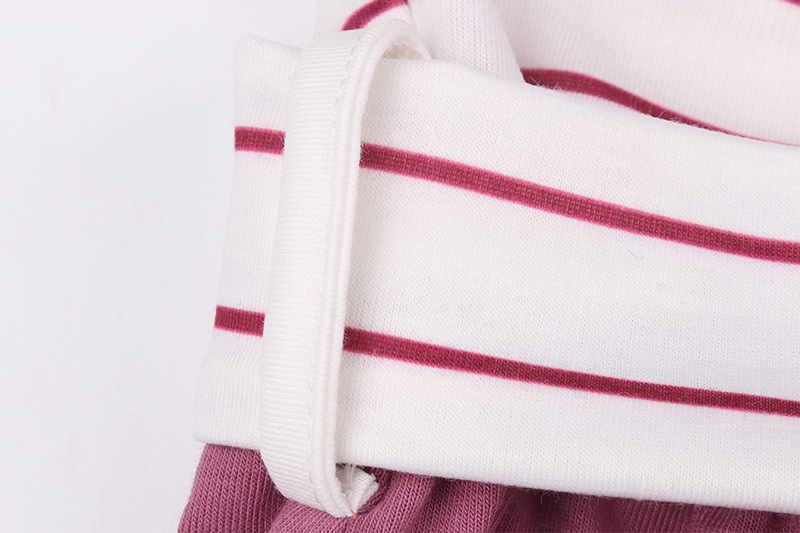 striped long-sleeved stitching lace casual irregular dress   NSKX19829