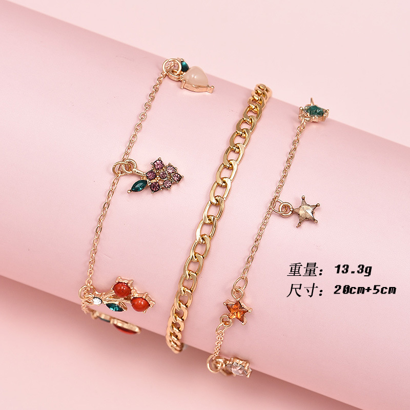 Fashion New Summer Cherry Fruit Element Alloy Anklet display picture 4