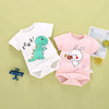 Must Stock Street vendor summer pure cotton baby one-piece garment baby triangle Bodysuit Stall Short sleeved Crawling clothes