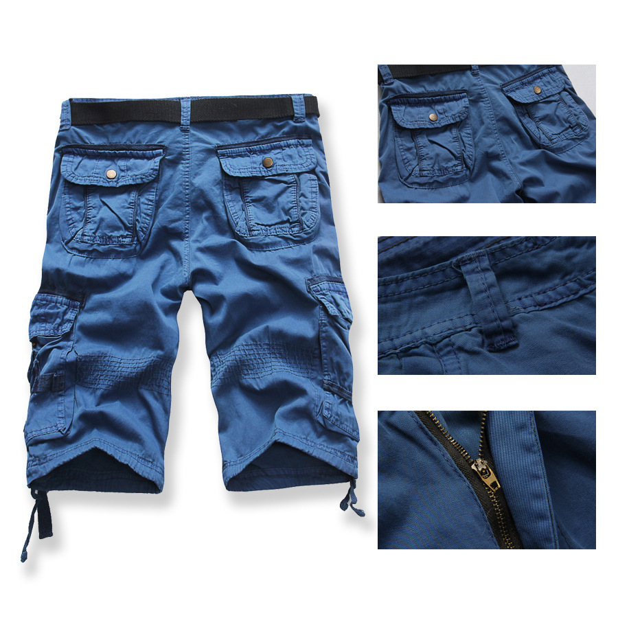 280g Weight Shorts Pants Length Cotton Fabric Type Mid Waist Waist Line Cargo Pants Pants Type Inelastic Elasticity Holiday, Street Occasion Loose Fit Type Solid Color Pattern Summer Season Men's Gender Casual Style Men's Solid Color Casual Loose Men's Bottoms 2