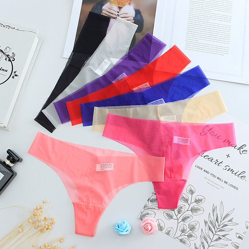 Solid Color Comfort Breathable Low Waist Thong Panties display picture 1