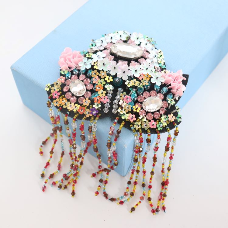 跨境货源 手工钉珠韩版流苏肩章 胸针舞台服饰装饰DIY配件辅料|ru