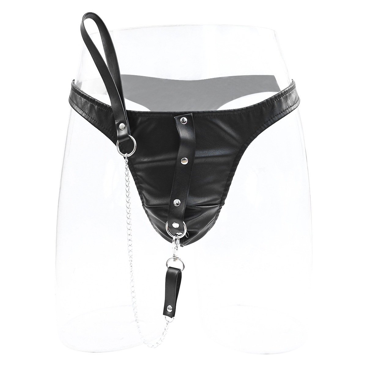 Tienda de la fábrica al por mayor juguetes sexuales Cadena de tracción pantalones de cuero pantalones cortos de cuero de los hombres ropa interior de cuero ropa de rendimiento juguetes Venta caliente