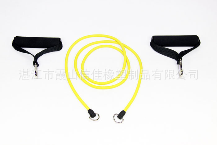 厂家供应 多功能一字拉力器 高强度不锈钢登山扣泡棉把手拉力器