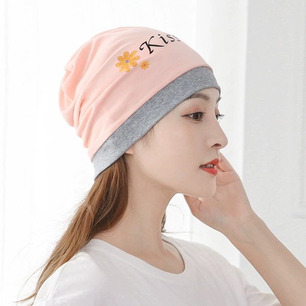 Pink+gray edge kissmi pile hat