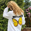 Personalized BUTTERFLY PRINT LONG SLEEVE Hooded Sweater