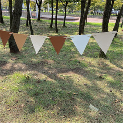 Korean outdoor camping lanyard leather flag 3m colorful pennant hanging flag DIY camping tent decoration