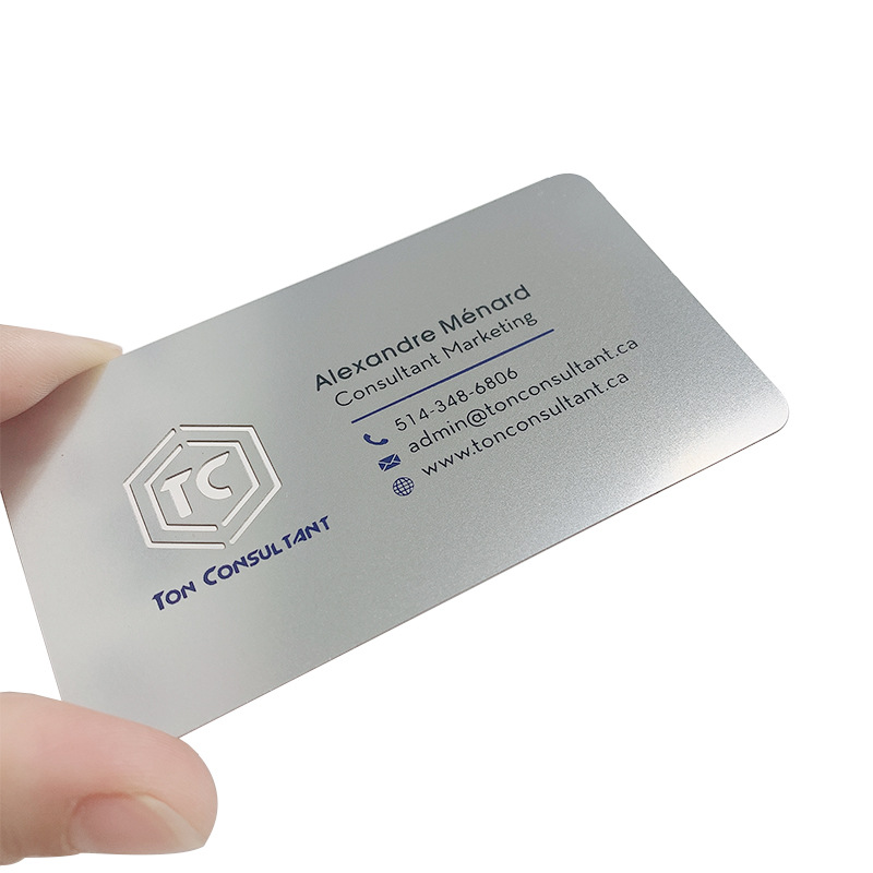 不锈钢拉丝名片公司批量印刷个人工牌印刷来图自定义镂空腐蚀工艺