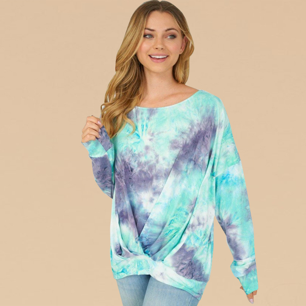 Nihaostyle Clothing Wholesale new long-sleeved tie-dye top NSHYG66731