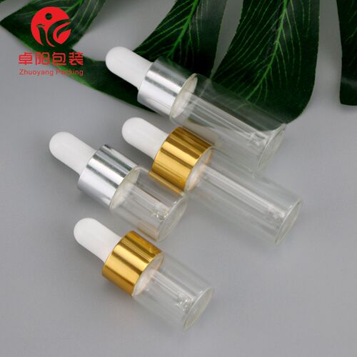 Glass dropper bottle, essence, transparent sample, essential oil bottle, screw-top bottle, cosmetic travel set