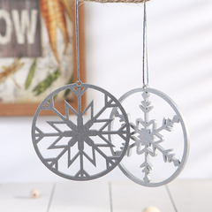DIY鏤空聖誕雪花木質掛件聖誕樹裝飾小吊件木製工藝品小吊件批發