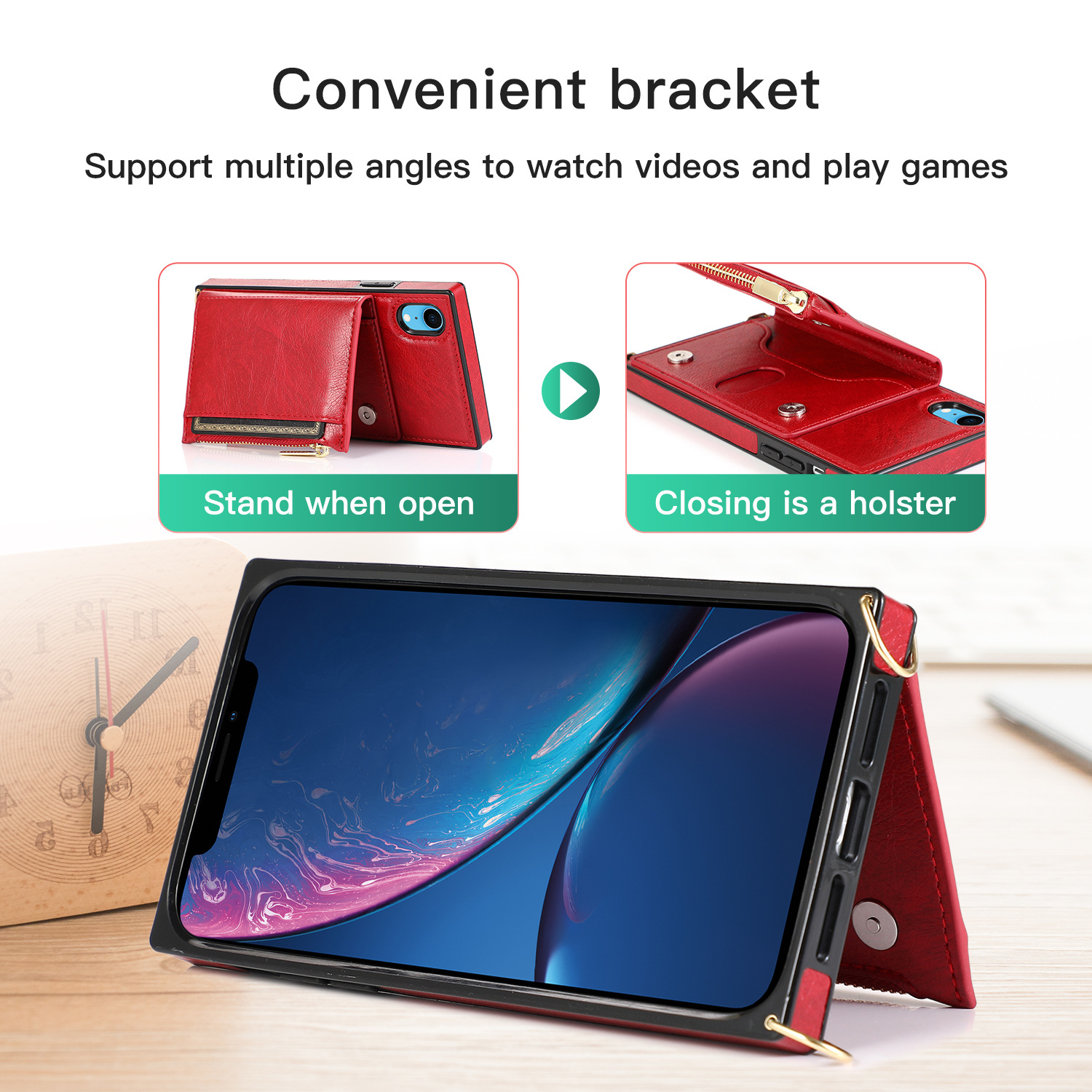 Crossbody Phone Case For Iphone 13 Wallet Protective Leather Cover_voghion.com