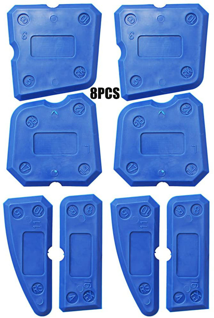 跨境直销美缝刮板玻璃胶去除涂抹器厨房浴室门窗地板缝修整8件套