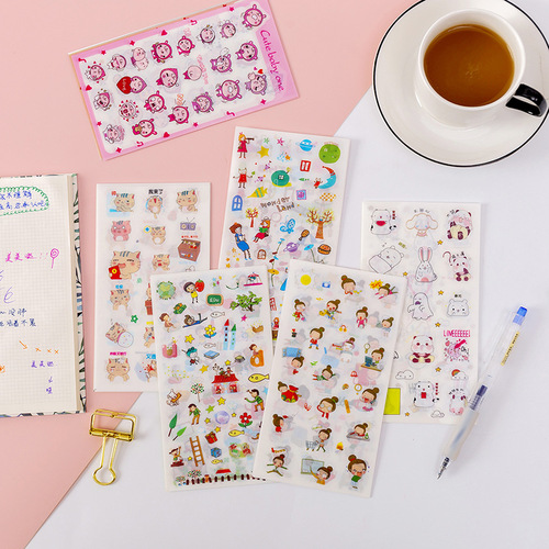 Korean creative cartoon stickers student notebook stickers diy photo album decoration stickers diary production material stickers