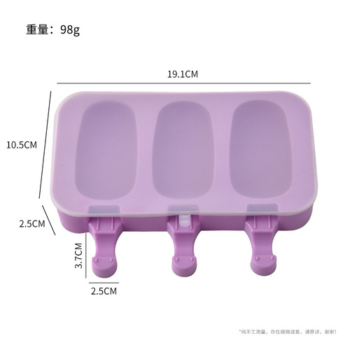Silicone ice cream mold cartoon creative 3-link popsicle mold with stick home-made ice cream mold with lid