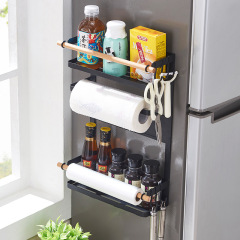 日式簡約冰箱側掛架置物架磁吸免打孔雜物收納架洗衣機側邊儲物架