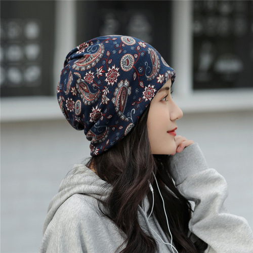 Beanie for Women Autumn and Winter, Fashion Knit Cap, Korean Style Trendy Scarf Hat, Multi-purpose, Hoodie Hat, Warm Baby Cap