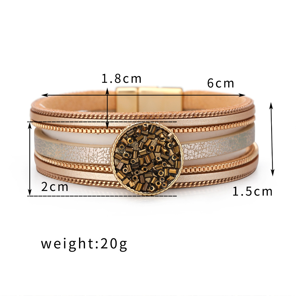 Neues Mehrschichtiges Lederschloss Mehrschichtiges Armband display picture 22