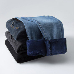 Yun 18th Generation Maternity Jeans Plus Velvet Nine Points Raw Edge Fashion Pencil Pants Small Leg Pants 8018