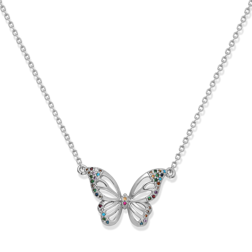 Korean Fashion  Copper Inlaid Zirconium Butterfly Simple Creative Fashion Full Diamond Luxury Copper Necklace Wholesale display picture 20