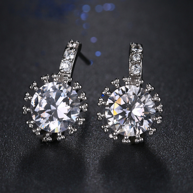 elegant earrings with zircon