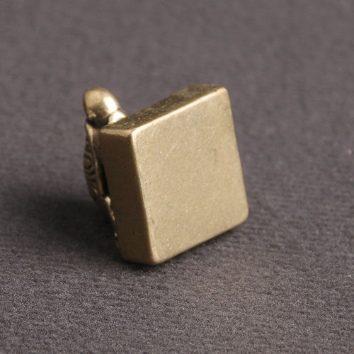 Brass old anti-ancient turtle seal seal carving flat bottom student seal craft gift desktop decoration study seal