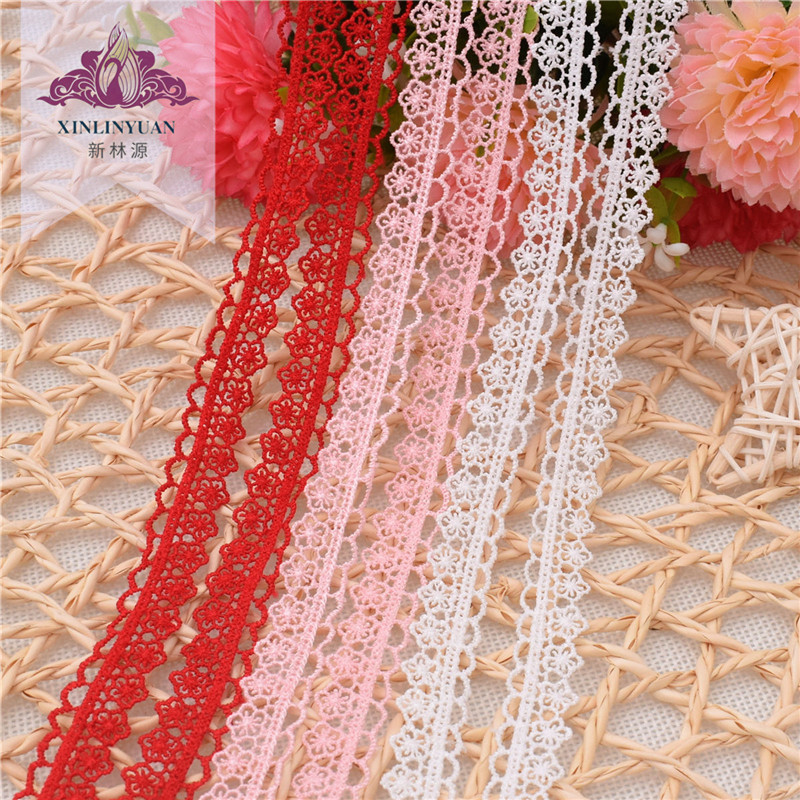 畅销爆款XR12132系列 1.5cm刺绣镂空小梅花链条花边 涤纶水溶花边