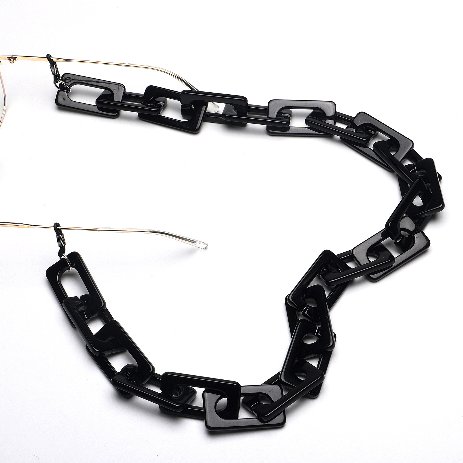 Acrylic Plastic Black Rectangular Box Glasses Rope Environmental Protection Glasses Chain Wholesale Nihaojewelry display picture 2