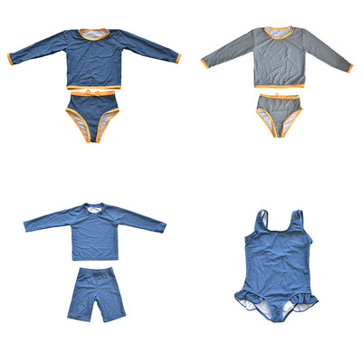 清仓杂款男女中大童分连体泳装纯色儿童学生训练泳衣温泉