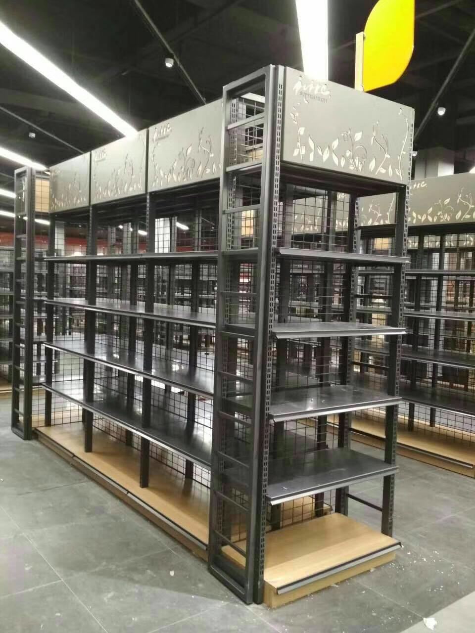 厂家直供超市精品货架实地策划设计服务新款黑色生鲜商用中量级