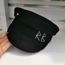 海军帽RB帽子女钻饰薄款丝绸平顶韩版潮网红时尚ins轻奢鸭舌帽女