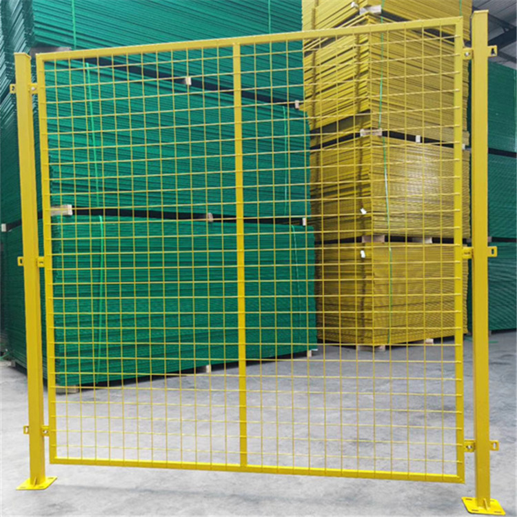车间隔离网钢丝围栏黄色绿色菱形1米-4米厂区临时挡桥梁围挡钢丝