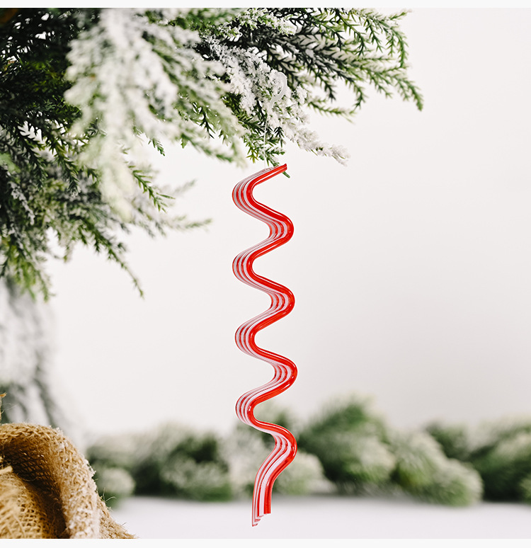 منتجات ديكور Haube الجديدة لعيد الميلاد ، حلوى إبداعية حمراء وبيضاء ، قلادة مصاصة بلاستيكية ، حلوى محاكاة display picture 7