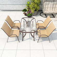 户外庭院阳台露台休闲桌椅组合阳光房院子花园露天家具桌椅五件套