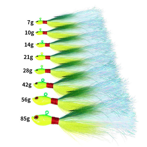 HENG JIA Hengjia Fishing Gear Luya Bait Deer Hair Lead Head Hook Beard Guy 7g85g Anti-hanging Bottom Simulation Fishing Bait