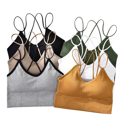 Seamless new beautiful back-wrapped chest tube top, sexy cross-bottoming bra without wires, anti-exposure camisole