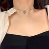 Brand necklace, small design choker, pendant heart shaped, chain for key bag , simple and elegant design, trend of season