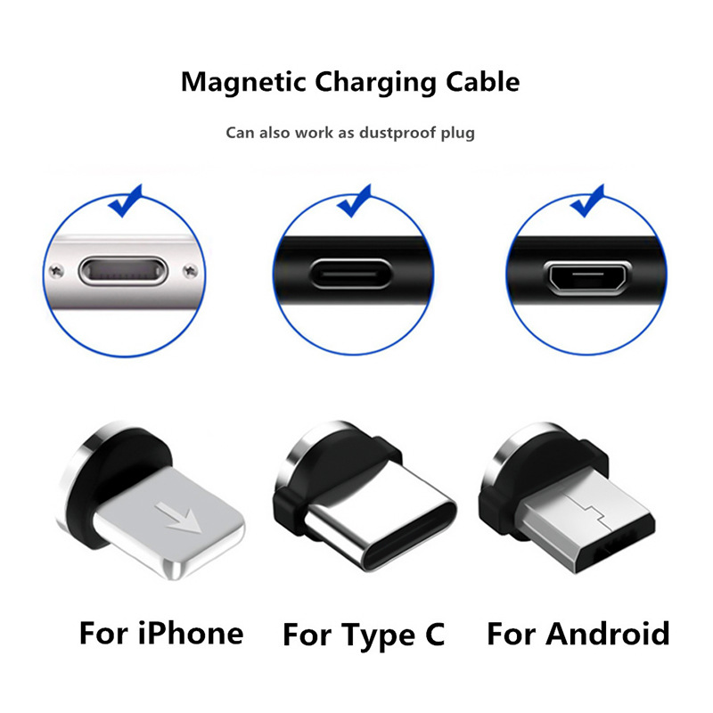 Cargador tipo de alimentación imán de almacenamiento magnético fuerte cable de carga tres-en-uno línea teléfono móvil cable de datos magnético adaptador de cabeza