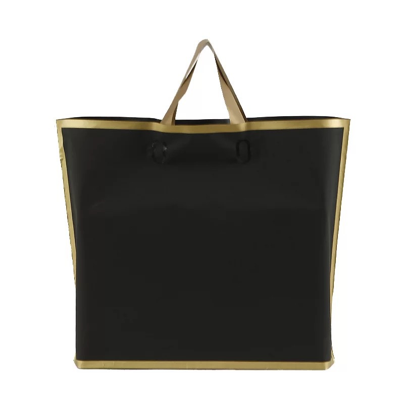 Espesado esmerilado EVA borde dorado embalaje portátil bolsa de plástico cosméticos regalo personalizado bolsa de ropa de compras envío gratuito