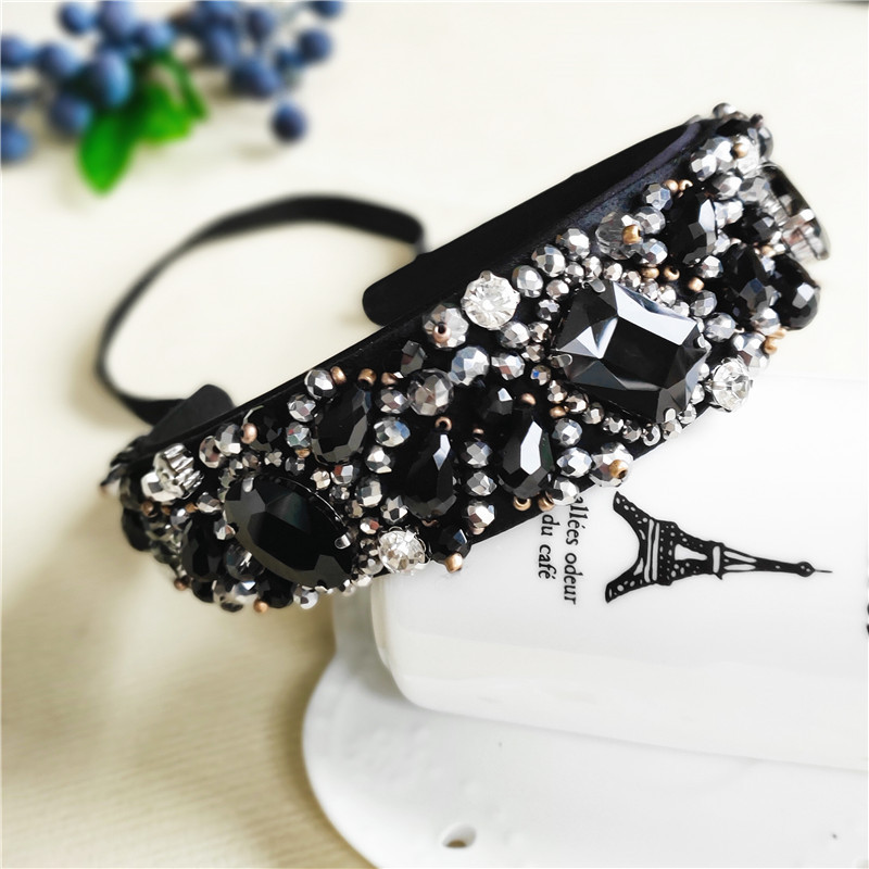 Simple Exaggerated Headband For Women Rhinestone Hairpin Adult Headband Headdress Suppliers China display picture 3