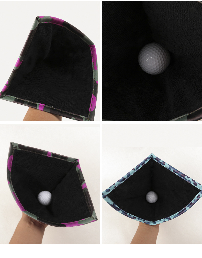 2020 Neue Koreanische Version Des Trend Igen Golf-hänge Rings Wisch Tuch Tarnung Doppelseitiges Baumwoll-golf-wisch Tuch Golf display picture 9