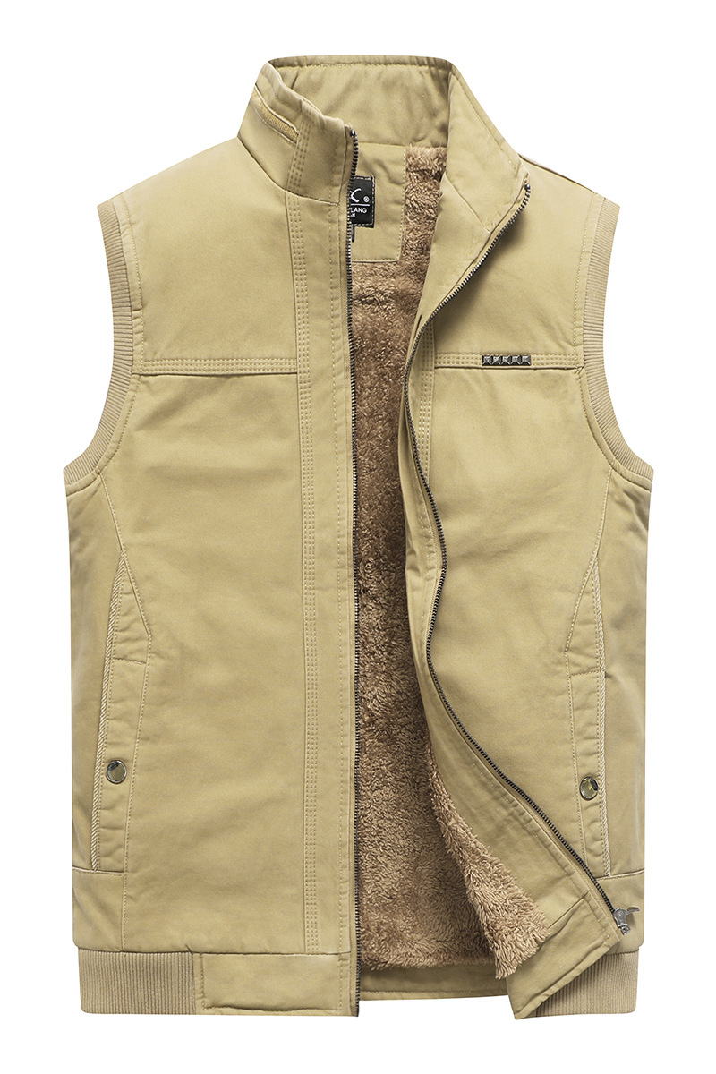 Otoño e Invierno nuevo chaleco forrado de lana cálido y cómodo Chaleco de los hombres deportes cálido chaleco moda abrigo chaleco