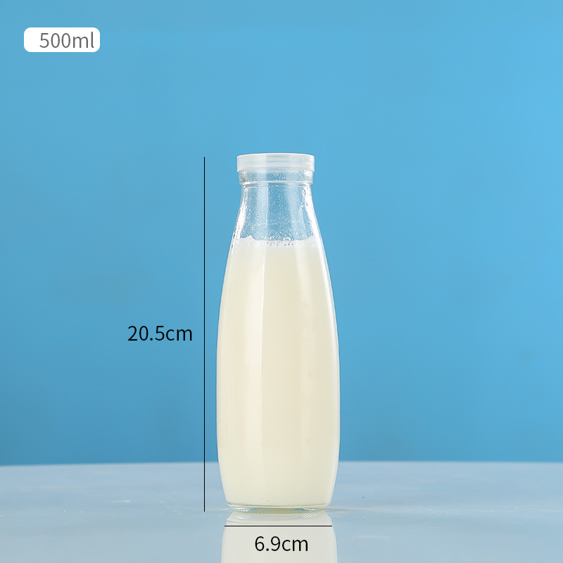 Botella de yogur viejo 500ml de vidrio resistente a altas temperaturas botella de leche fresca con tapa bar de leche pudín botella de leche resistente al calor 200ml