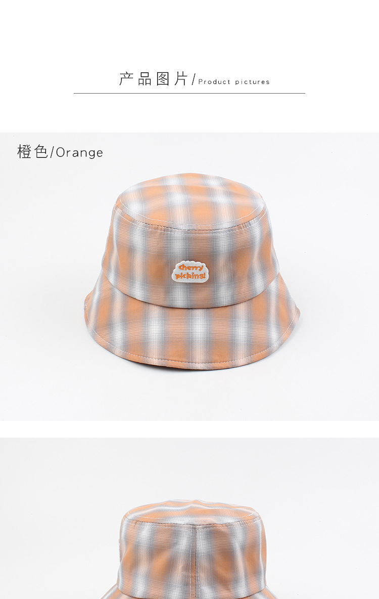 Fisherman Hat Ladies Summer Korean Wild Letter Student Shade Female Hat Fashion Plaid Casual Youth Basin Hat Wholesale Nihaojewelry display picture 3