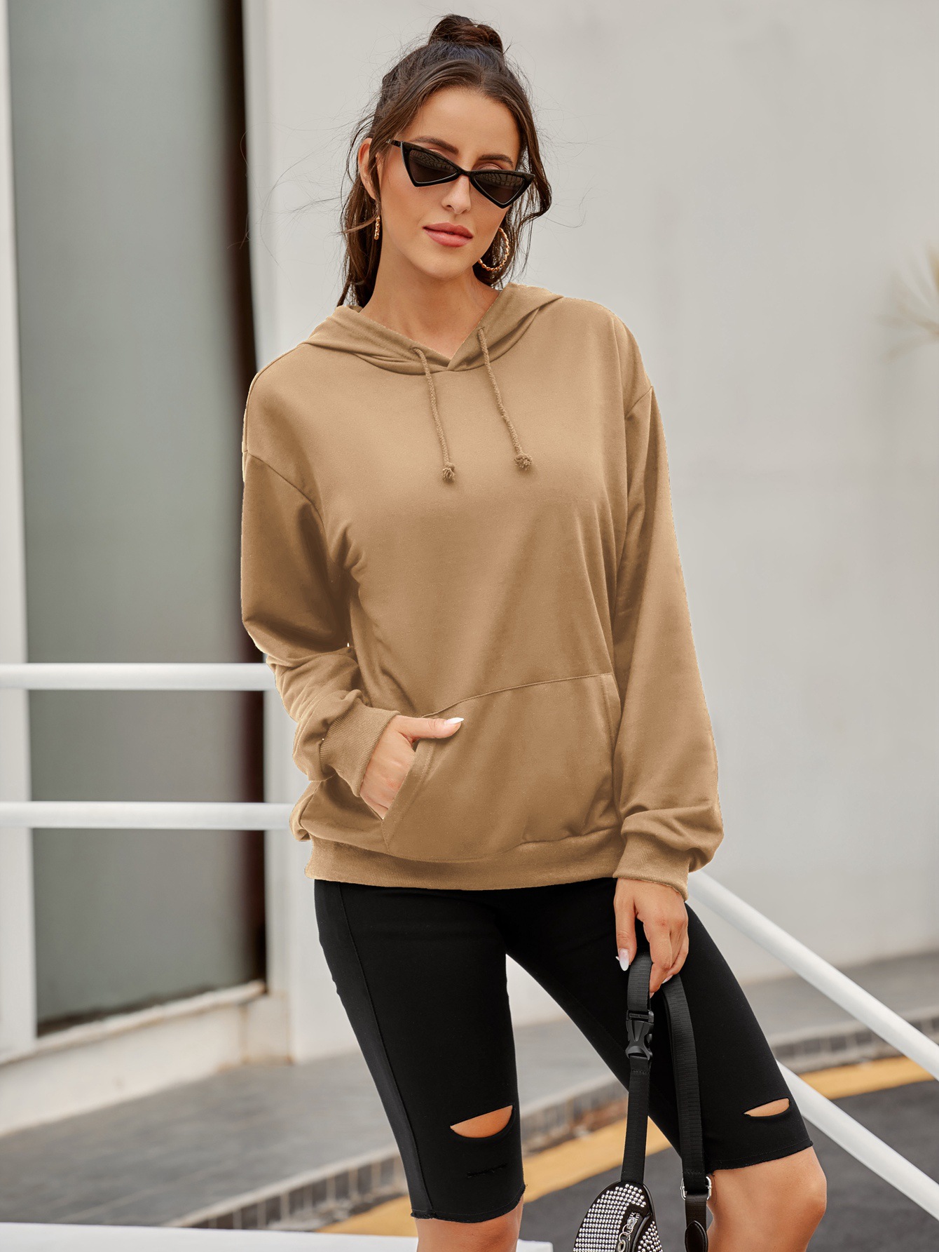 autumn and winter women s casual pocket pullover hooded sweatershirt nihaostyles wholesale clothing NSJM79907